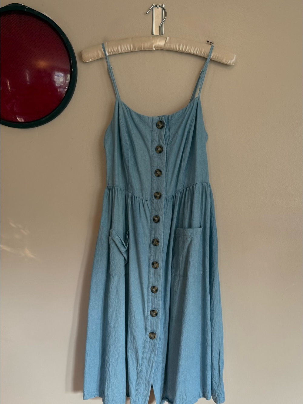 Justify Light Blue Button-Front Midi Sundress